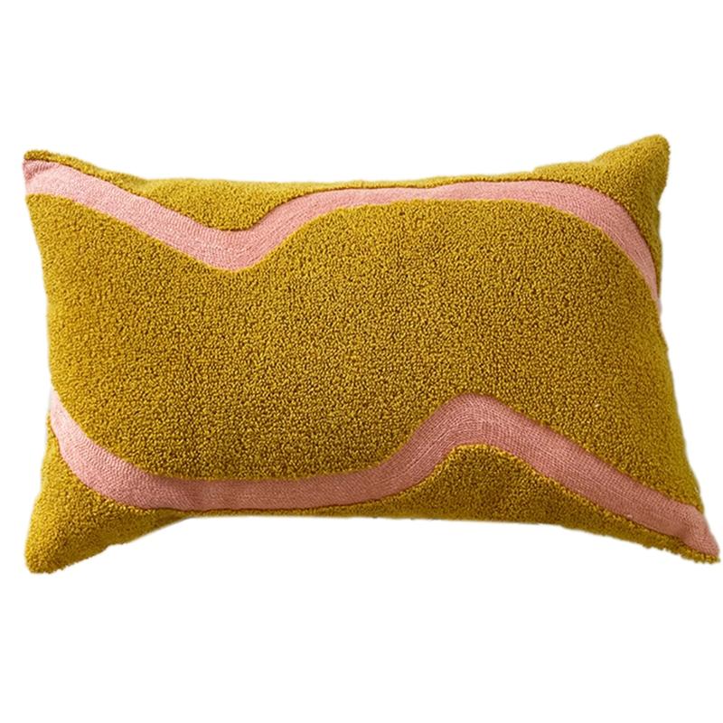 Скандинавская поясничная наволочка с помпонами, однотонная, декоративная, прямоугольная, оптовая продажа