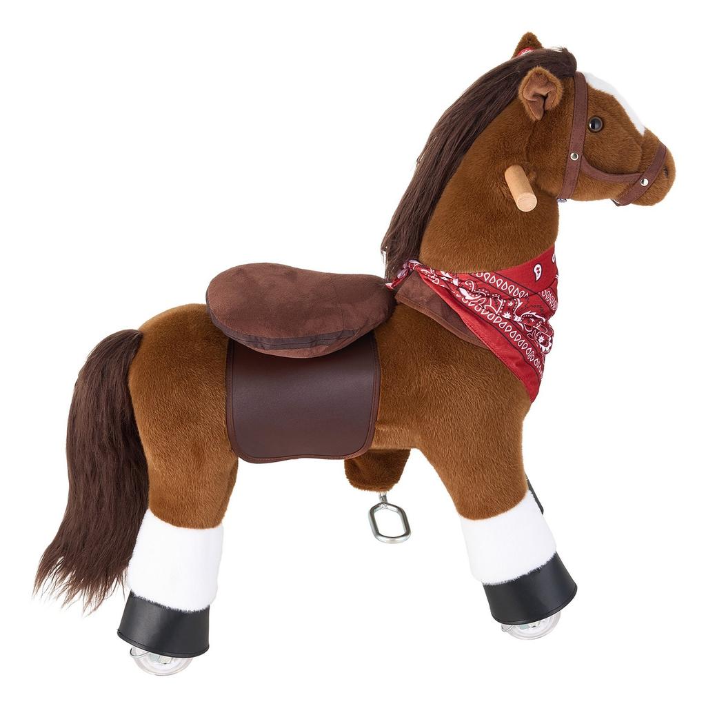 Ride On Horse, Riding Pony Toys for Kids, No Battery Required, Smooth Wheels with Anti-Roll Stop Ring, Upgraded Raised Seat, Handles, Pedals, 50 kg