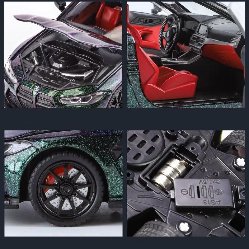 Новый 1:24 BMW THE M4 IM литой миниатюрный автомобиль из металла масштабная модель автомобиля звук свет имитация коллекция детский игрушечный автомобиль подарок