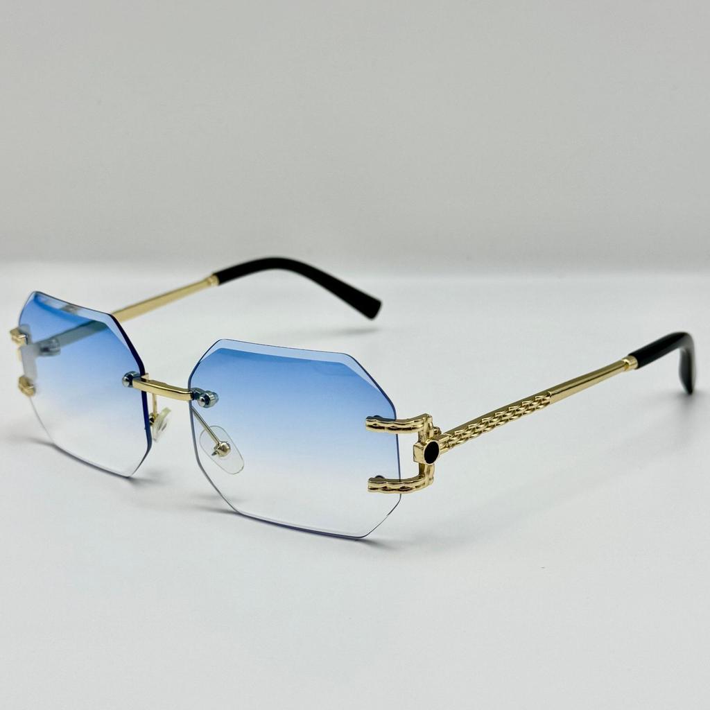 Vintage Sunglasses for Women Brand Designer Rimless Polygon Sun Glasses Fashion Shades Square Cutting Lens Frameless Eyeglasses