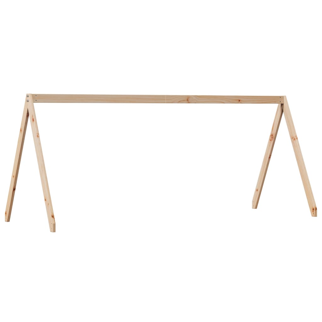 High Bed with Roof 80 x 200 cm Solid Pine Wood