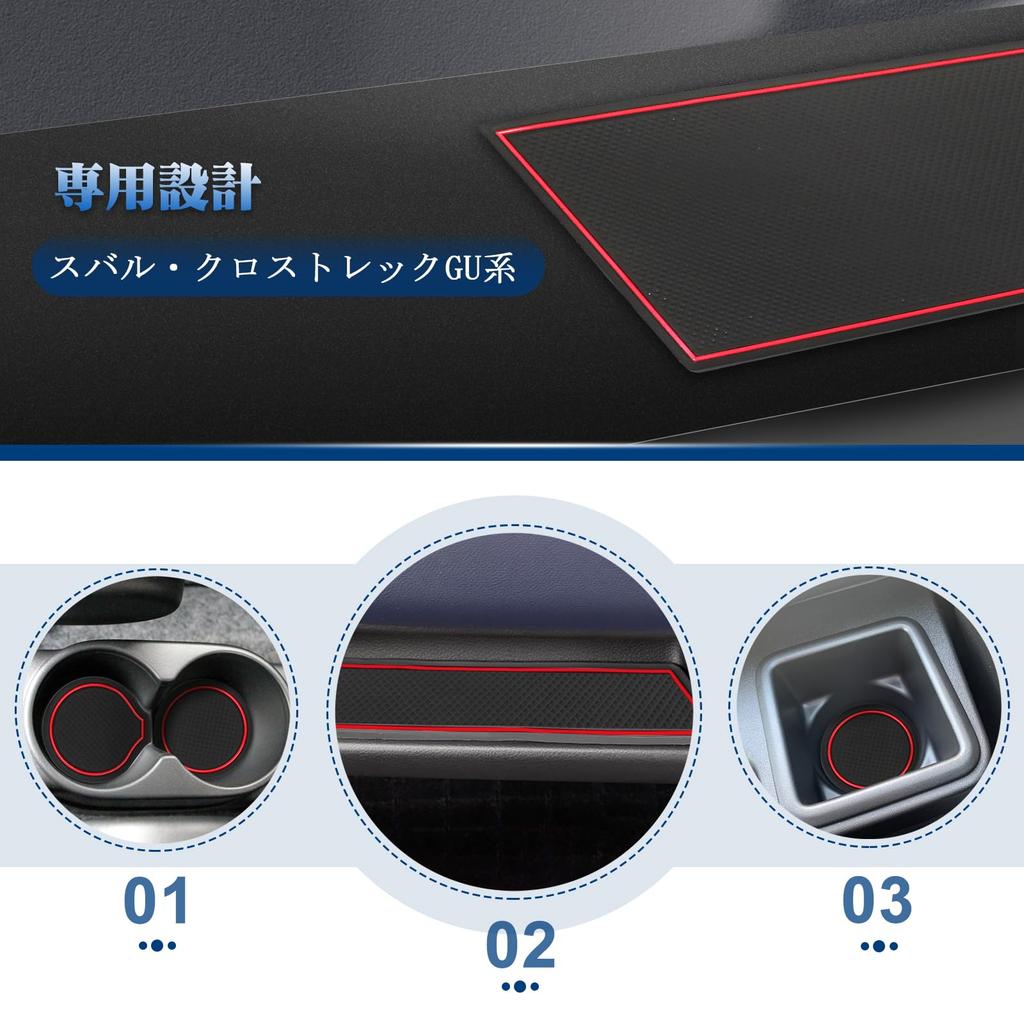 RUIYA Mats for Suzuki Alto 9th Generation Interior Door Rubber Rubber Easy to Suzuki Alto Interior Red Anti-Slip (HA37S, HA97S) - Pockets, Mats,