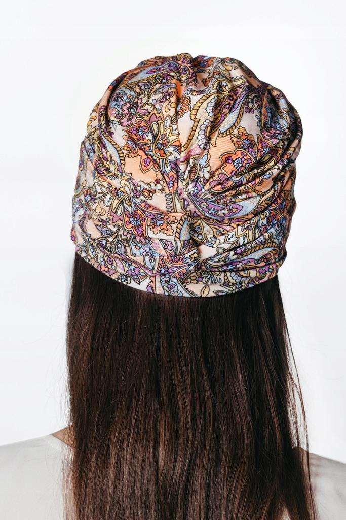 Przeplatany Turban Damski Sara 452 Wiosenna Czapka Delikatna Z Bambusa