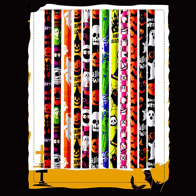 12 шт. Креативные мультяшные карандаши на Хэллоуин Милые канцелярские товары для студентов HB Черные Писать Рисовать Школьные Карандаши в коробке Подарок
