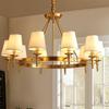 Люстра из меди и золота в американском стиле, современная, минималистская, тканевая, гостиная, спальня, кухня, вилла, роскошная вилла, люстра