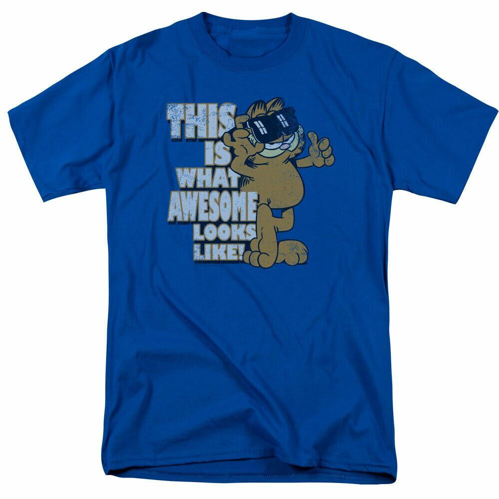26 Garfield Awesome T Shirt Mens Licensed Cat Jim Davis Comics Tee Royal Blue Unisex T-Shirt