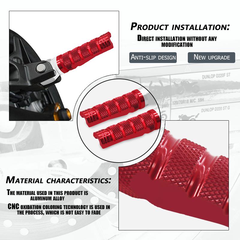 For Z900 z900 2017-2023 2024 2025 Motorcycle Aluminum Passenger Footrests Foot Rests Pegs Rear Foot Pedals Z 900