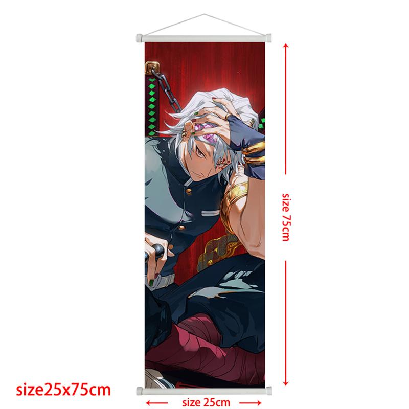 Demon Poster Rengoku Scroll Slayer Kyoujurou Home Decor Kamado Tanjirou Living Decoration Hanging Painting Kids Gift Posters