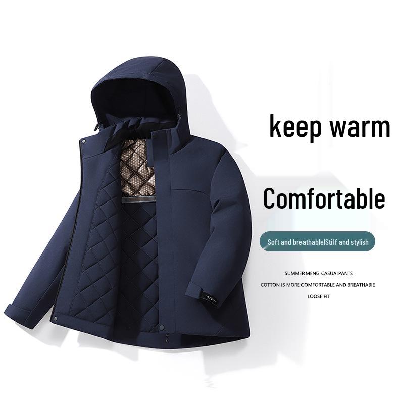 Зимняя горнолыжная куртка Di Yu Shen Long из графена - Утепленная, Теплая, Водонепроницаемая, Повседневная хлопковая верхняя одежда с капюшоном для пар