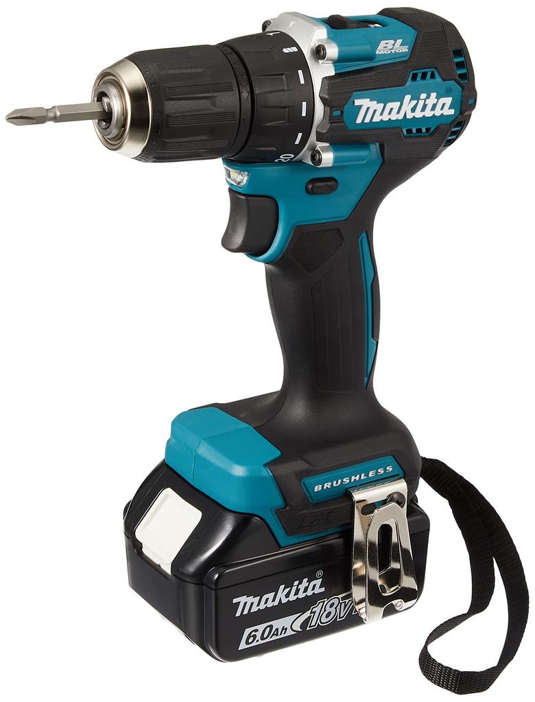 Аккумуляторная дрель-шуруповерт Makita 18 В 6 Ач, в комплекте 2 кейса DF487DRGX, синие батареи, зарядное устройство,