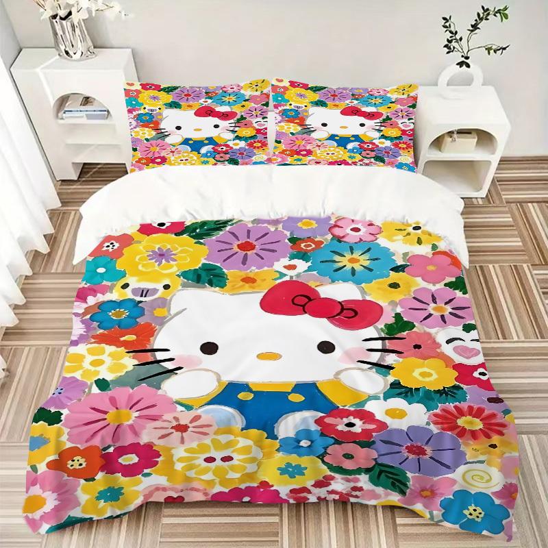 3pcs Hello Kitty Bedding Set. Soft and Comfortable with No Core Included (1x Duvet Cover + 2x Pillow Covers) yy251009146