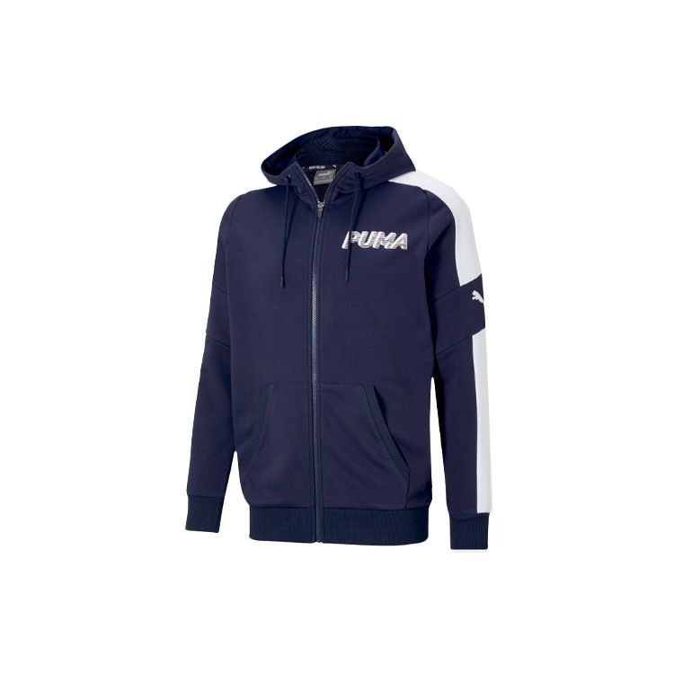 Puma Modern Logo Color Block Hooded Jacket Men Jacket Blue 588672-06