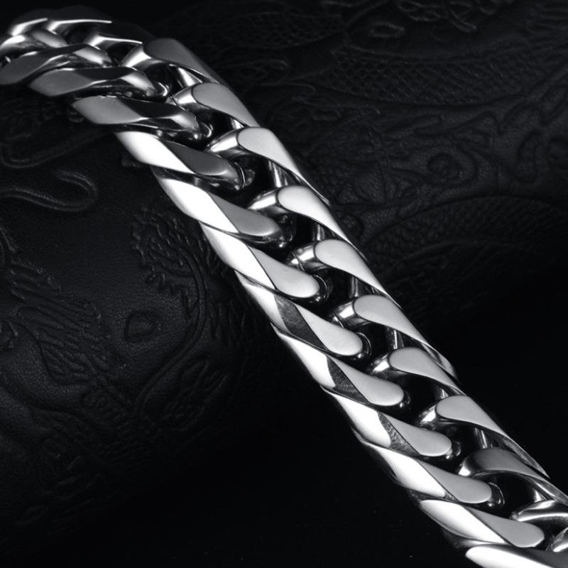 Мужское ожерелье из титановой стали в стиле панк-кубинской цепи