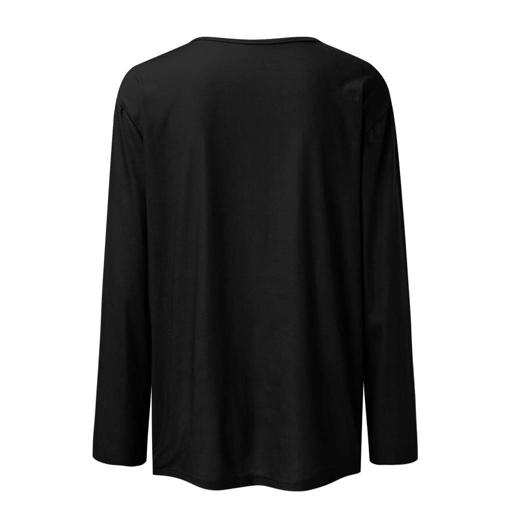 Женская свободная и удобная однотонная футболка с длинным рукавом с большим верхом и круглым вырезом, повседневная