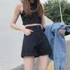 2021 Summer High-Waist A-Line Wide-Leg Denim Shorts for Women
