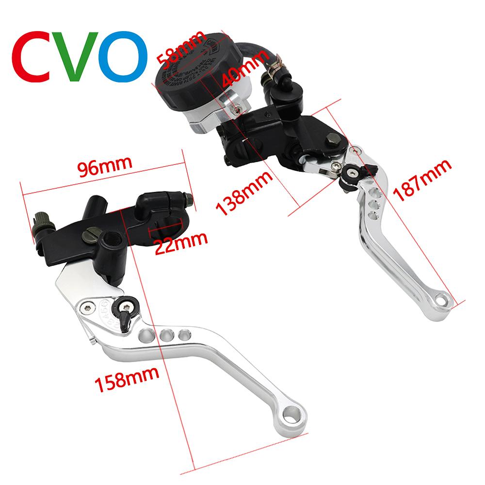 CVO Universal 7/8" 22mm Motorcycle Clutch Brake Master Cylinder Reservoir Levers Kit Fluid Reservoir