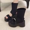 Мода Высокие Каблуки Женские Сандалии На Щиколотке Платформа Модная Обувь Лето Дизайнер Женские Крутые Ботинки 2025 Новое Платье Бренд Zapatillas De Mujer