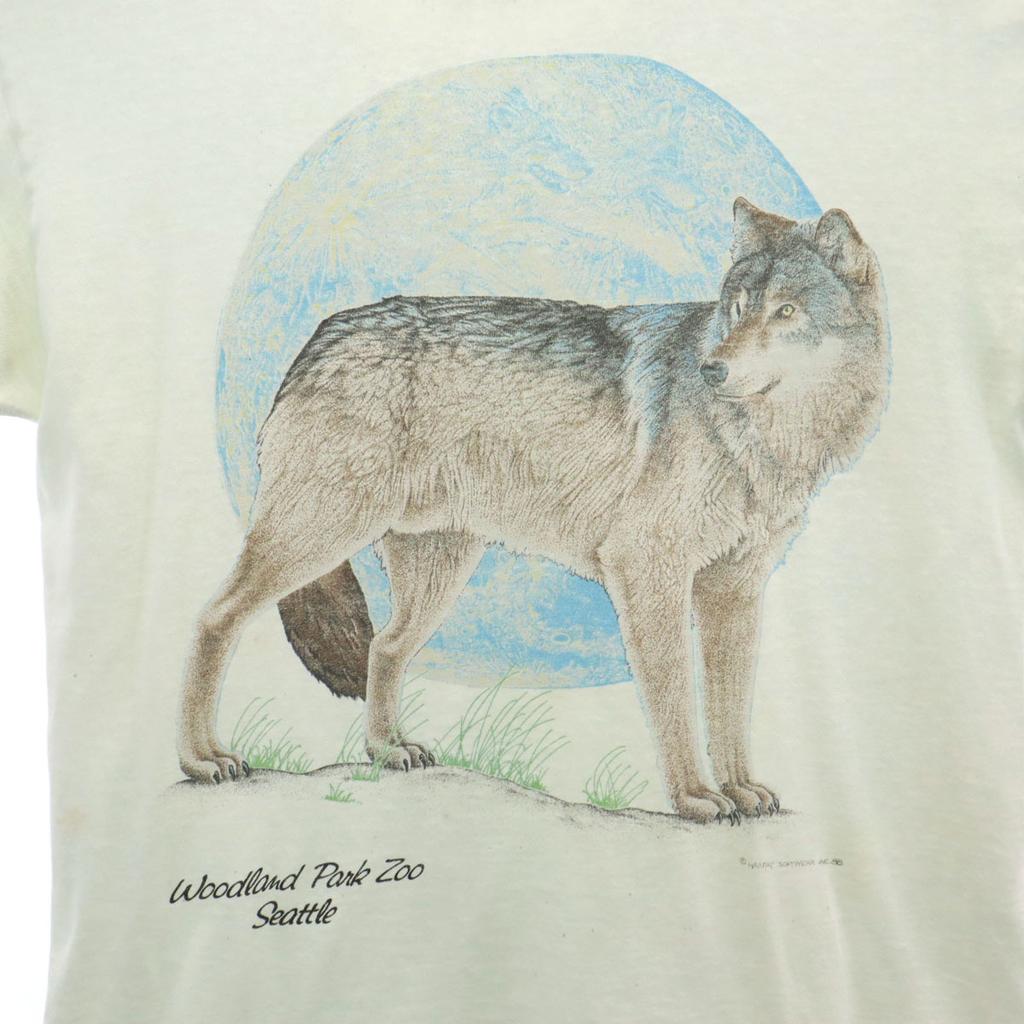 HABITAT 90s Made In USA Old Wolf Short Sleeve T-shirt Men's Used