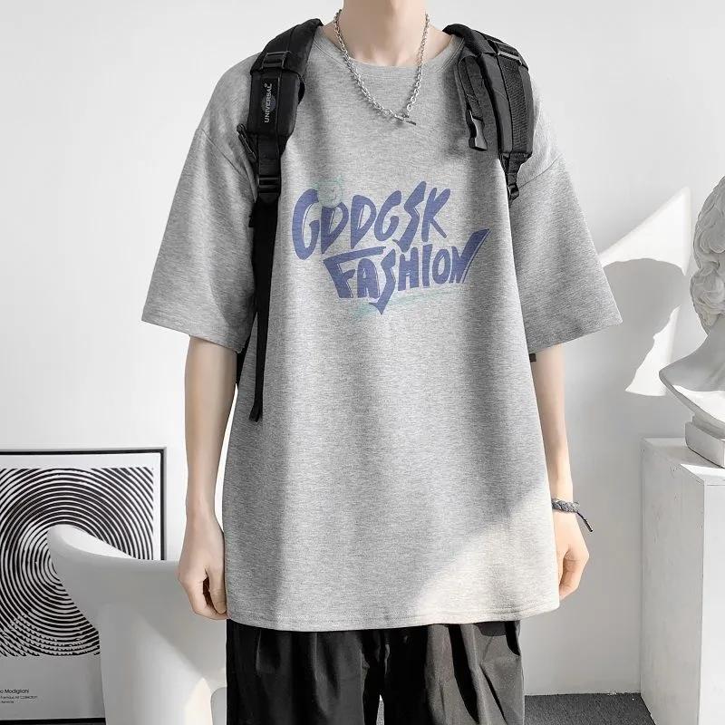 100% хлопок, футболка с короткими рукавами, мужская летняя свободная рубашка в стиле Hundred Trend Ins, пуловер с круглым вырезом, дышащие, впитывающие пот, удобные топы