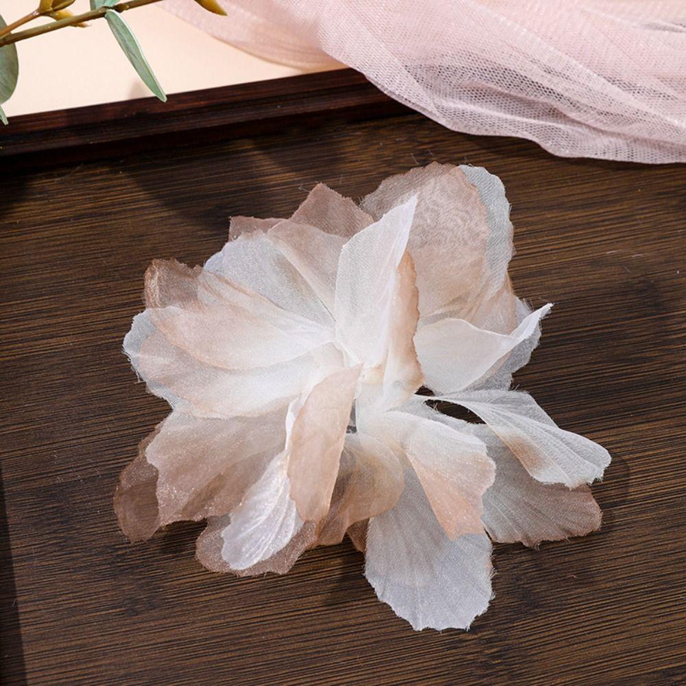 10 шт. 3D-цветочные аппликации из органзы и кружева для свадебного платья, градиентная кружевная отделка, швейные аксессуары, декоративные нашивки