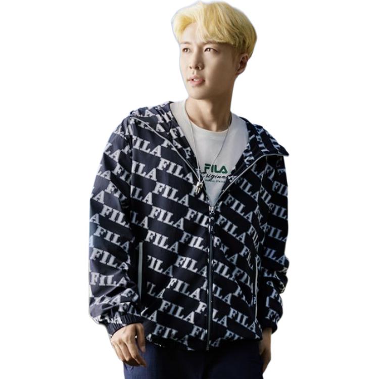 Fila Мужская повседневная тканая куртка с капюшоном и логотипом F11M419704F-ZB