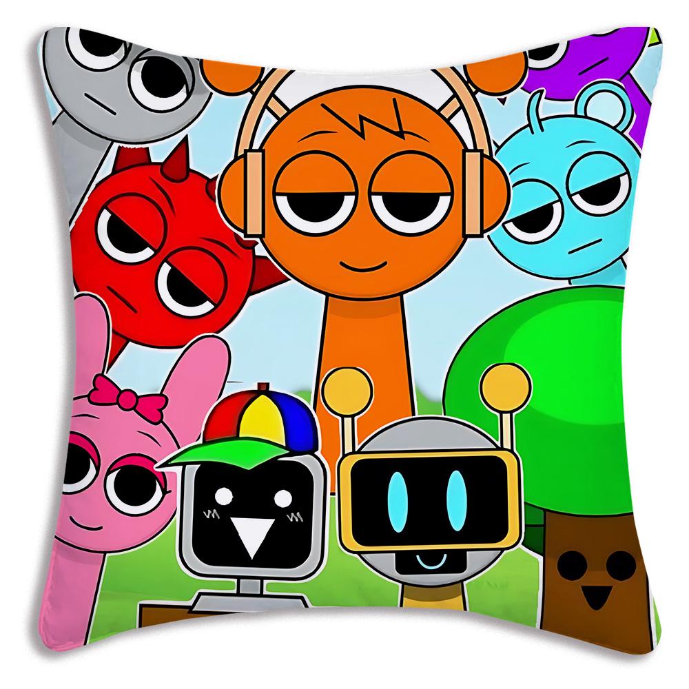 Игровой смешной Для S-SprunkiS Наволочки Мультяшный Диван Декоративный Дом Двусторонняя Печать Короткий Плюш Милый Чехол для Подушки