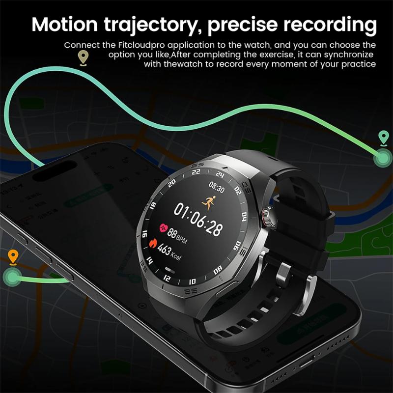New Smart Watch Men NFC HD AMOLED Screen GPS Motion Trajectory Heart Rate Bluetooth Call Sports Smart Watch IP68 Wireless Charging