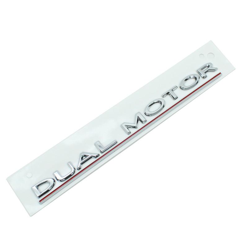 3D ABS Logo DUAL Motor SPACEX Letters Nameplate Car Emblem Rear Trunk Badge Decal Sticker For Tesla Model 3 Y S X Accessories