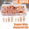 60CPS SC6-25 Copper Ring Terminal Cold Pressing Wire Lug Connector Ring  Assortment Car Auto