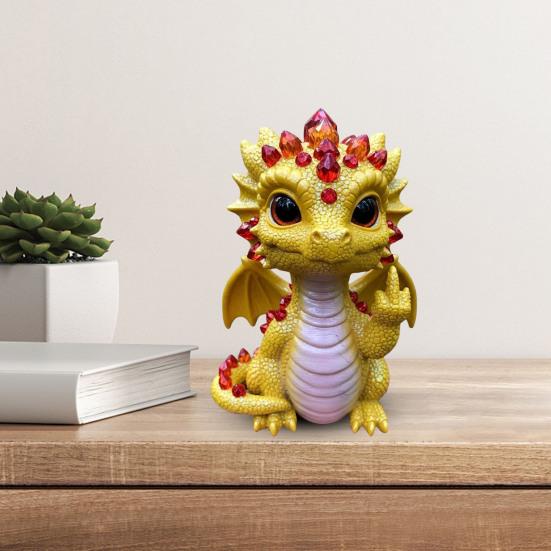 Baby Dragon Figurine Cheeky Dragon Statue Collectible Flip-off Baby Dragon