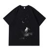 DTG Print Night Sky Printed Men's and Women's T-shirts Summer Casual Versatile Fashion Brand Loose Men's and Women's Top Couple Dress Oversize