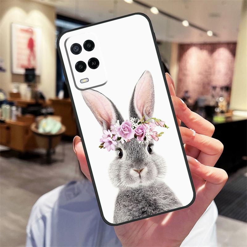 Милый чехол-кролик для Oppo A40 A60 A80 A18 A38 A58 A78 A98 A16 A76 A96 A15 A17 A77 A74 A94 A54 A57S