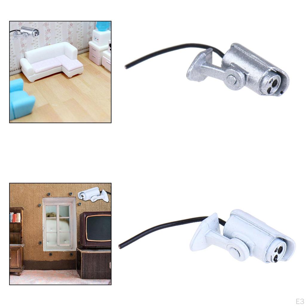 1/12 Scale Dollhouse Security Camera Miniature Realistic Life Scenes Prop Webcam for