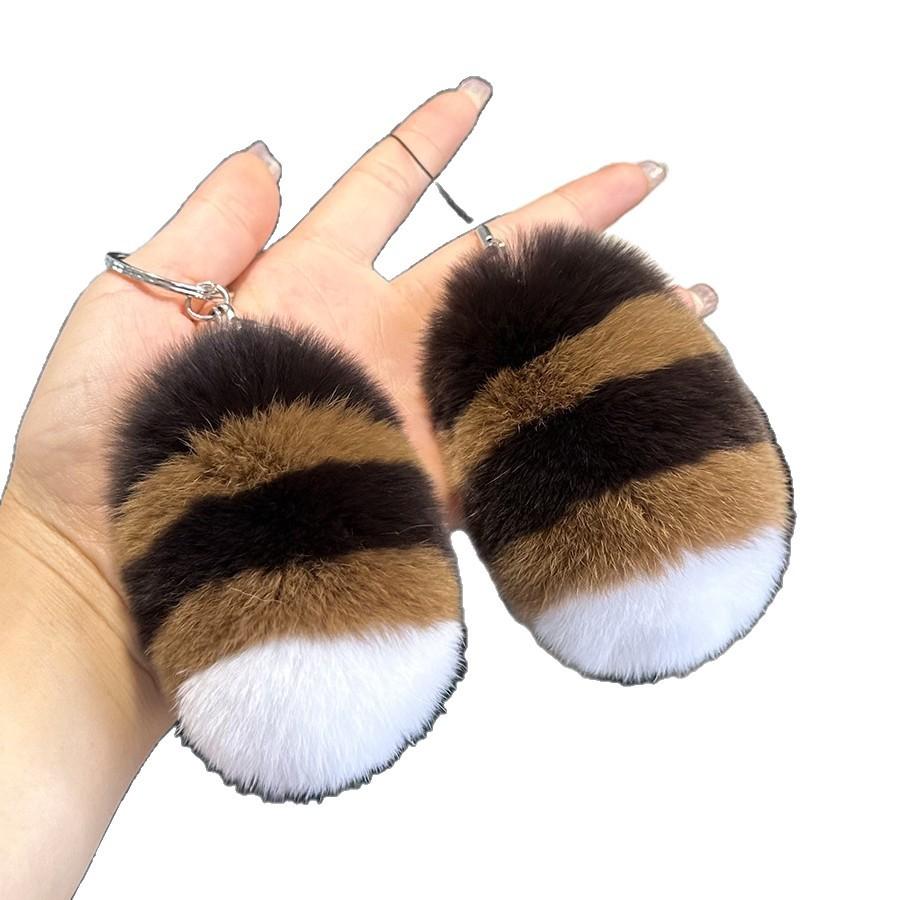 [Cute Little Tail] Imitation Mink Fur Car Keychain Pendant Plush Doll School Bag Pendant Gift