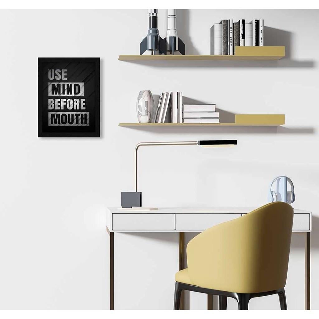 Мотивационная цитата Используйте Mind Before Mouth настенная художественная рамка Картина, многоцветная, мотивирующая, 10 X 13 дюймов, набор из 1