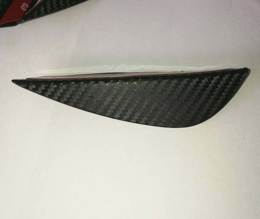 4pcs ABS Carbon Fiber Style Car Front Bumper Fins Lip Canards Splitter Trim Kit