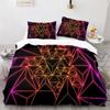Colorful Geometric Duvet Cover Set Psychedelic Swirl Bedding Set King Queen For Kids Adults Room Microfiber Abstract Quilt Cover