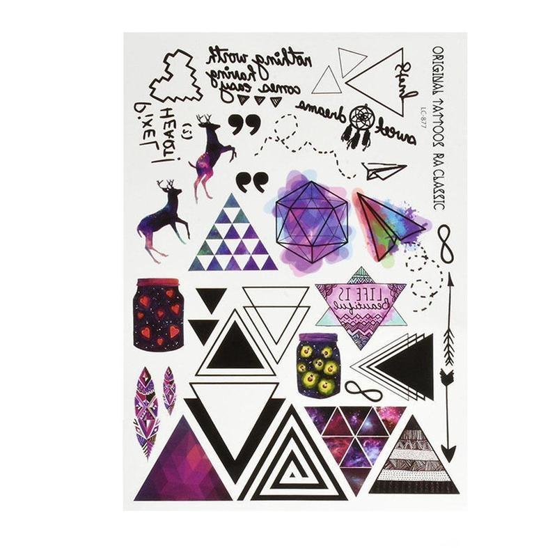 2 шт./набор Геометрические временные татуировки для тела, рук, ног, водостойкие флеш-тату-наклейки