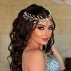 Handmade Rhinestone Bridal Headpiece: Wedding Hair Accessory & Forehead Chain