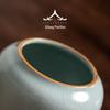 Ru Kiln Ceramic Tea Storage Can - Copper Ring, Moisture-Proof, Sealed, Fine Kung Fu Tea Set