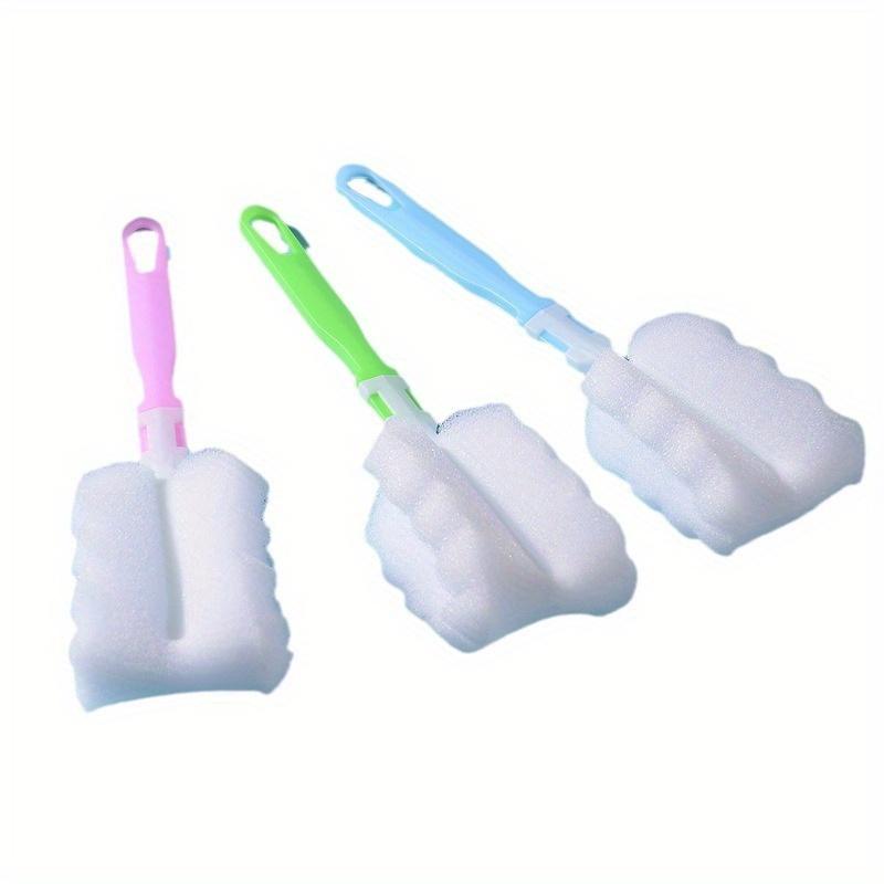 1/5 шт. Губка с длинной ручкой для кружек, стеклянных бутылок, чашек, скребок для эффективной очистки, многоразовый кухонный инструмент для уборки