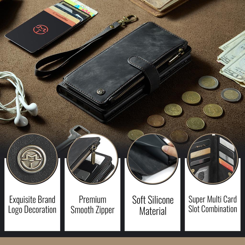 Leather Case for Samsung Galaxy S26 Ultra S25 Edge S24 Plus S23 Fe S22 S21 S20 Note20 A56 A36 A17 Card Holder Wallet Phone Cover