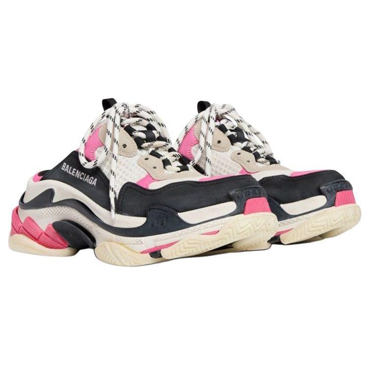 Balenciaga Мюли Triple S 'Белый Розовый И Черный Двойная Пена И Сетка' Женские 755686W3SM15671