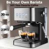 15 Bar Espresso Machine 1050W All-In-One Semi-Automatic Coffee Machine with Milk Frother Steam Wand