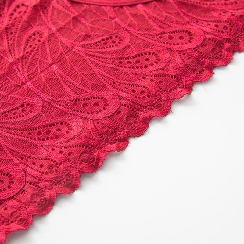 1Pc Red Breathable Triangle Pants Cotton Cotton Crotch Lace Embroidered Pink Low Waist Ladies Underwear Lace White