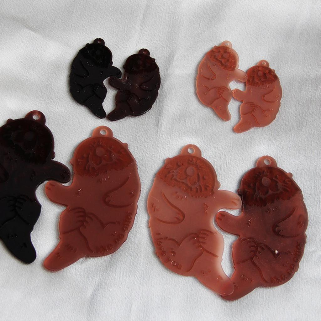Resin Pendant Molds with Hole for Epoxy Resin Keychain Making Otters Shape Silicone Pendant Molds for Jewelry Making