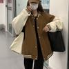 Fashionable Retro Thickened Jacket for Women's Autumn/winter Loose Casual Baseball Jacket