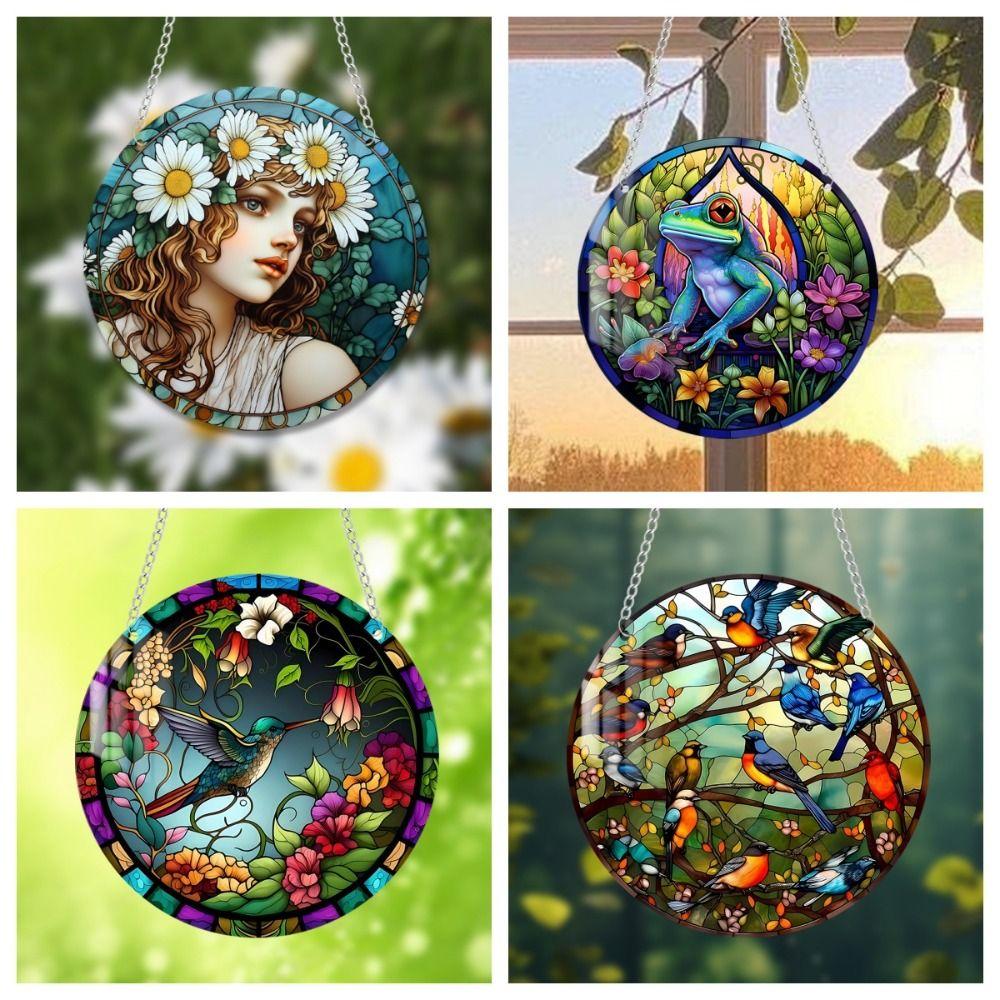 Acrylic Stained Window Hanging Suncatcher Colorful Wall Hanging Decoration Living Room