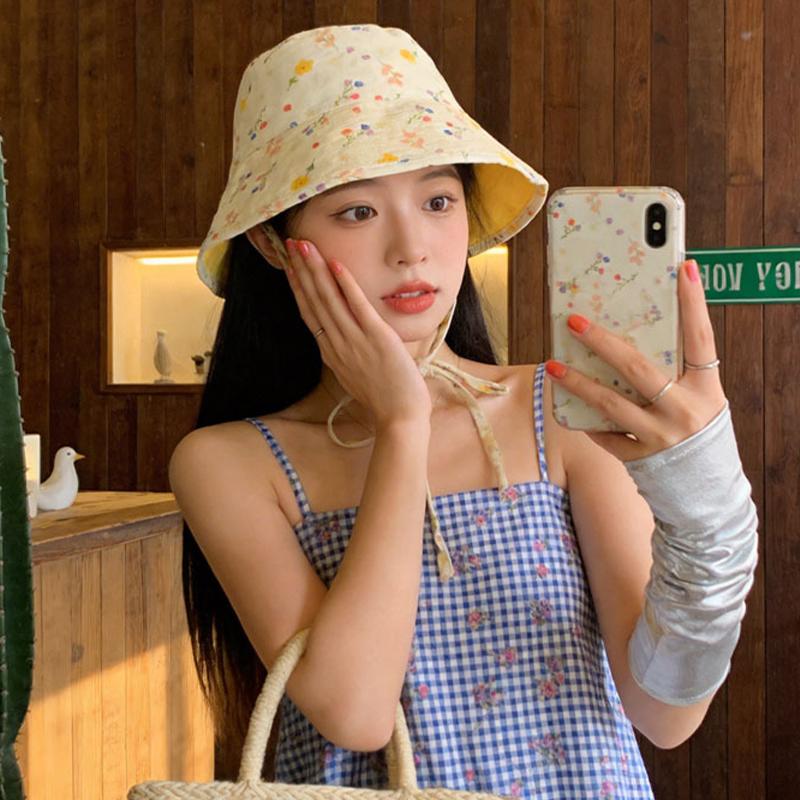 Пасторальный Стиль Милая Цветочная Панама для Путешествий и Отпуска Женская Летняя Двусторонняя Шляпа от Солнца