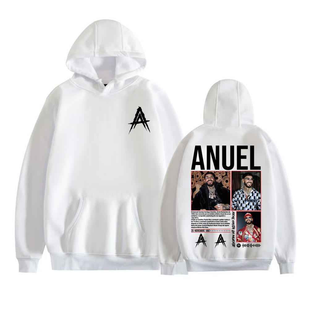 Худи Anuel AA Real Hasta La Muerte 2025 Мировой Тур Мужская Одежда Харадзюку Хип-Хоп Толстовки Повседневные Высококачественные Пуловеры